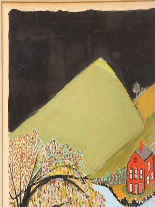 ORIGINAL PAINTING TITLED "FISHING AT MOUNTAIN LAKE" [Signed]