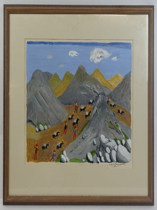 1415016 ORIGINAL PAINTING "SMUGGLERS GOING THRU THE PASS" [Signed]. David Courlander
