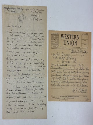 1415022 FREDERICK GARDNER COTTRELL | SIGNED CORRESPONDENCE WITH JENS ORTEN BOVING. Frederick...