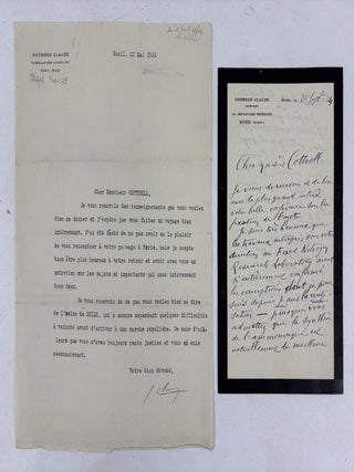 1415026 GEORGES CLAUDE | SIGNED LETTERS TO FREDERICK GARDNER COTTRELL. Frederick Gardner...