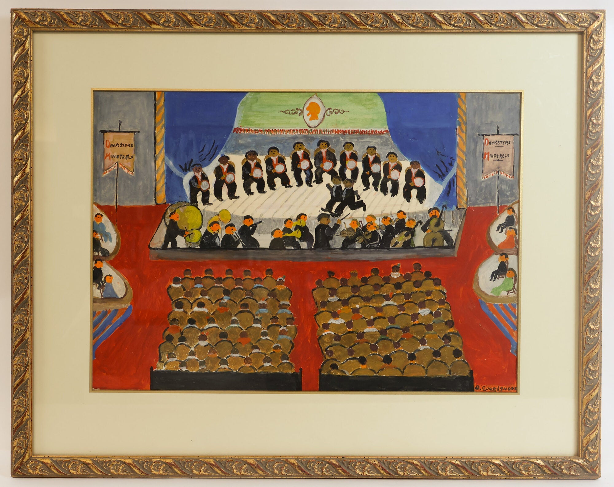 1415028 ORIGINAL PAINTING "DOCKSTERS MINSTRELS" [Signed]. David Courlander.