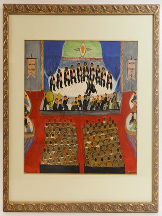 1415028 ORIGINAL PAINTING "DOCKSTERS MINSTRELS" [Signed]. David Courlander