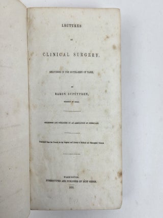 LECTURES ON CLINICAL SURGERY, DELIVERED IN THE HOTEL-DIEU OF PARIS