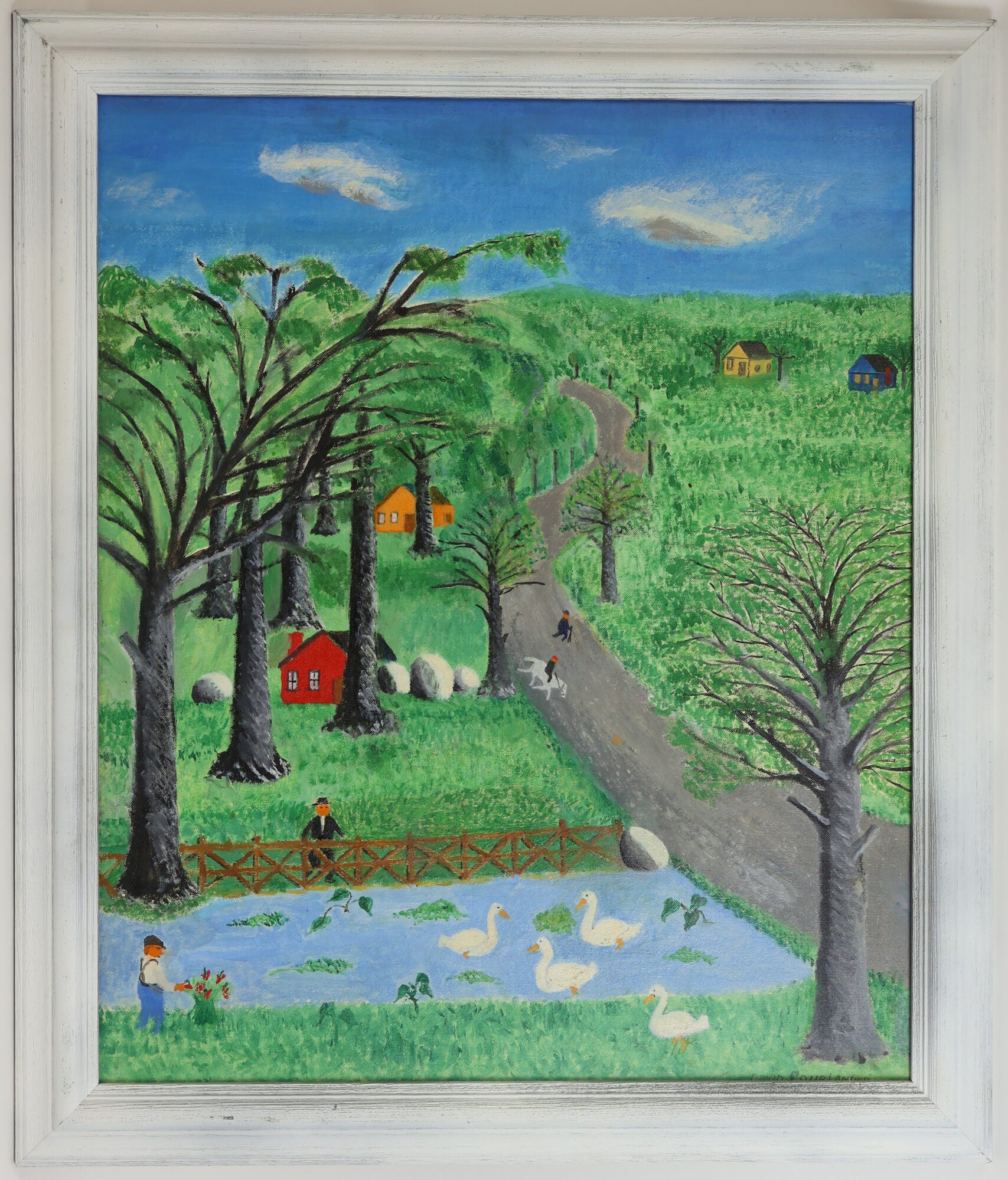 1415034 ORIGINAL PAINTING "A SOUTHERN VILLAGE" [Signed]. David Courlander.