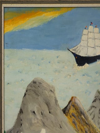 ORIGINAL PAINTING "THE THREE-MASTERS COMING IN" [Signed]
