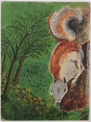 1415045 ORIGINAL PAINTING OF SQUIRREL [Signed]. David Courlander