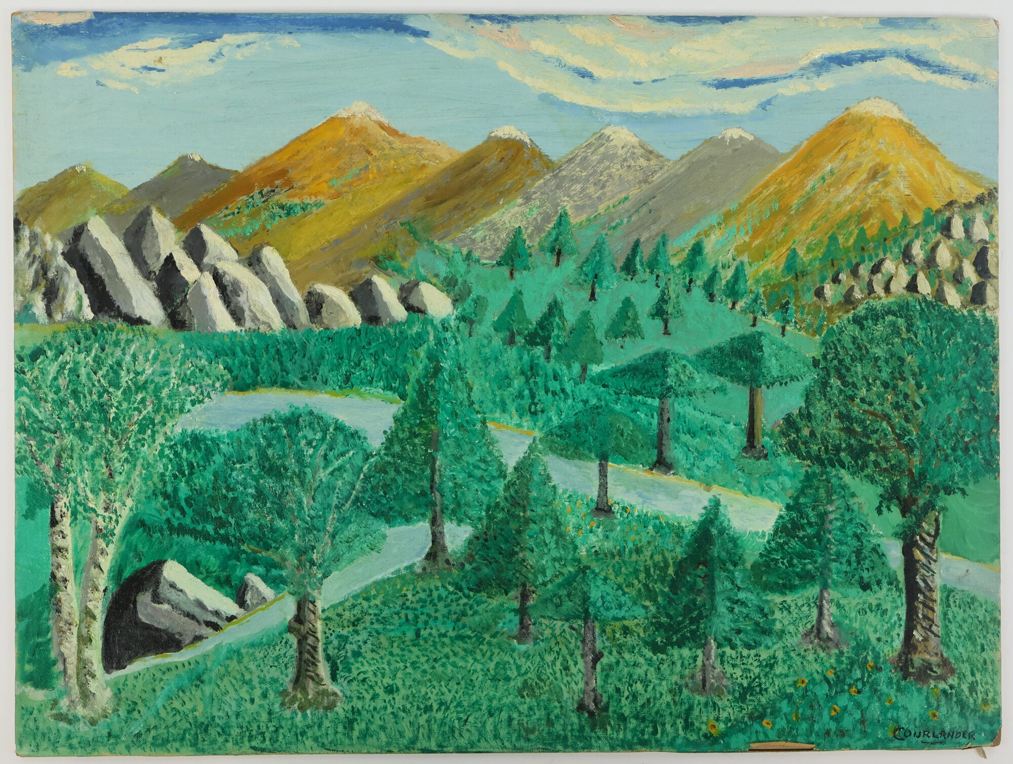 1415049 ORIGINAL PAINTING "A SCENE NEAR THE ROCKIES". David Courlander.