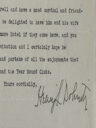 HENRY DOHERTY | SIGNED LETTER REGARDING FREDERICK GARDNER COTTRELL