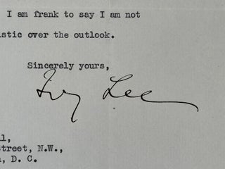 IVY LEE | SIGNED LETTER TO FREDERICK GARDNER COTTRELL