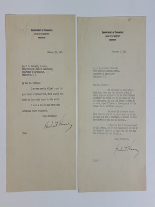 HERBERT HOOVER | SIGNED LETTERS TO FREDERICK GARDNER COTTRELL