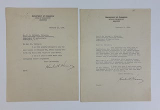 HERBERT HOOVER | SIGNED LETTERS TO FREDERICK GARDNER COTTRELL