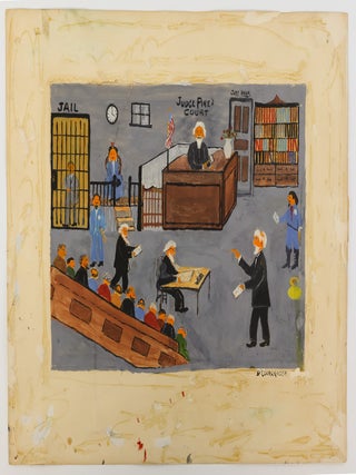 1415104 ORIGINAL PAINTING "JUDGE PINE'S COURT" [Signed]. David Courlander