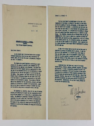 1415122 W.M. JARDINE | SIGNED LETTER TO FREDERICK GARDNER COTTRELL. William Marion Jardine,...
