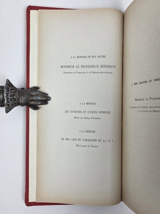 RECHERCHES SUR L'EMBRYOG&Eacute;NIE ET LA PATHOG&Eacute;NIE DU BEC DE LI&Egrave;VRE [Research on the Embryogeny and Pathogenesis of Cleft Lip] [Inscribed]