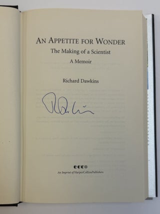 AN APPETITE FOR WONDER: THE MAKING OF A SCIENTIST [Signed]