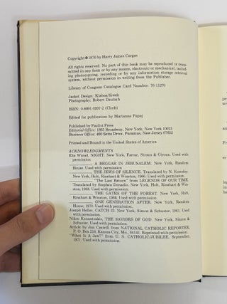 HARRY JAMES CARGAS IN CONVERSATION WITH ELIE WIESEL [Inscribed]