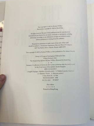 THE DISAPPEARING ALPHABET [Signed]
