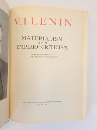 MATERIALISM AND EMPIRIO-CRITICISM: CRITICAL COMMENTS ON A REACTIONARY PHILOSOPHY