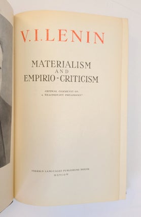 MATERIALISM AND EMPIRIO-CRITICISM: CRITICAL COMMENTS ON A REACTIONARY PHILOSOPHY