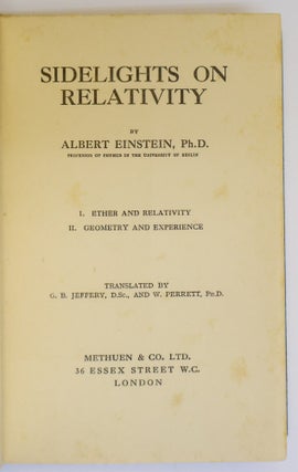 SIDELIGHTS ON RELATIVITY