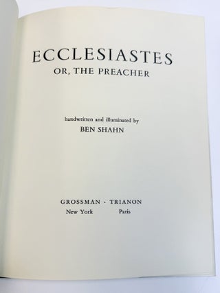 ECCLESIASTES OR, THE PREACHER