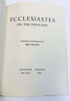 ECCLESIASTES OR, THE PREACHER