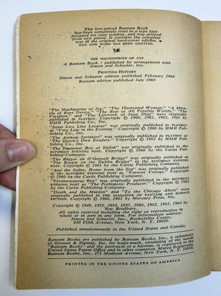 THE MACHINERIES OF JOY [Inscribed]