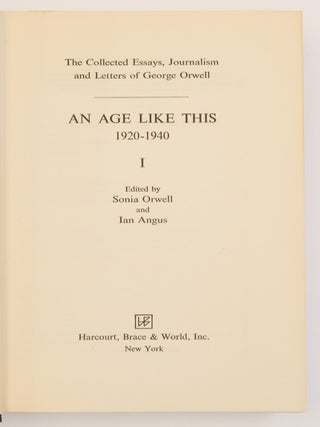 THE COLLECTED ESSAYS, JOURNALISM AND LETTERS OF GEORGE ORWELL [Four Volumes]