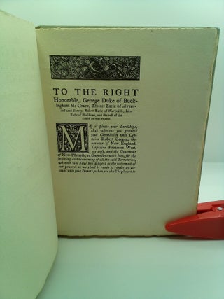 A VOYAGE INTO NEW ENGLAND BEGUN IN 1623 AND ENDED IN 1624, PERFORMED BY CHRISTOPHER LEVETT HIS MAJESTIES' WOODWARD OF SOMERSET-SHIRE, AND ONE OF THE COUNCELL OF NEW ENGLAND