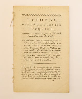 1416720 RÉPONSE D'ANTOINE-QUENTIN FOUQIER, EX-ACCUSATEUR-PUBLIC PRÉS LE TRIBUNAL...