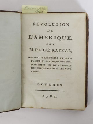 R&Eacute;VOLUTION DE L'AM&Eacute;RIQUE