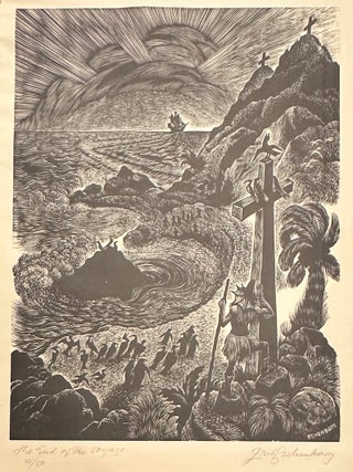 WOOD ETCHING ON PAPER "THE END OF THE VOYAGE" NO. 41/50 (signed