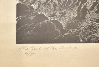 WOOD ETCHING ON PAPER "THE END OF THE VOYAGE" NO. 41/50 (signed)