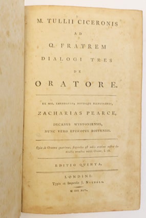 M. TULLII CICERONIS AD Q. FRATREM DIALOGI TRES DE ORATORE