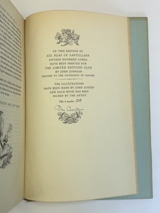 THE ADVENTURES OF GIL BLAS OF SANTILLANE [Two Volumes] [Signed by Illustrator]