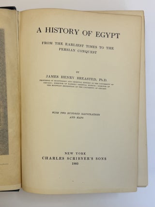 A HISTORY OF EGYPT FROM THE EARLIEST TIMES TO THE PERSIAN CONQUEST