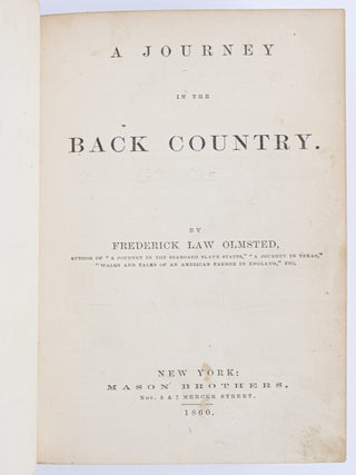 A JOURNEY IN THE BACK COUNTRY