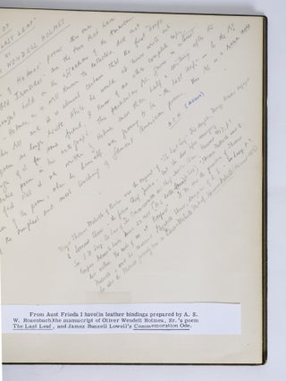 THE COMPLETE AUTOGRAPH MANUSCRIPT OF THE LAST LEAF BY OLIVER WENDELL HOLMES