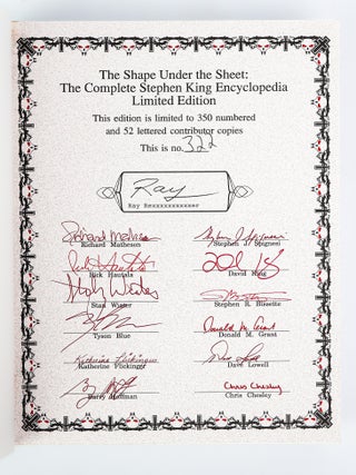 THE SHAPE UNDER THE SHEET: THE COMPLETE STEPHEN KING ENCYCLOPEDIA [Signed]
