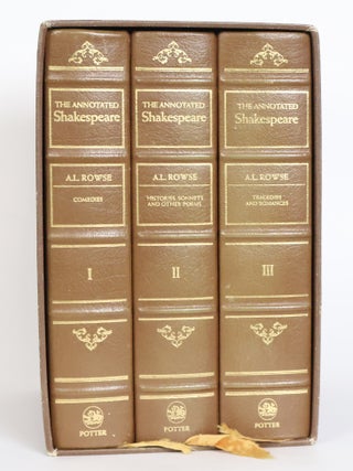 1418338 THE ANNOTATED SHAKESPEARE [Three Volumes] [Signed]. William Shakespeare, A. L. Rowse