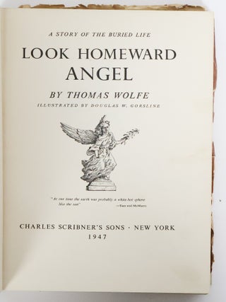 LOOK HOMEWARD ANGEL [Inscribed by Wolfe's sister, Mabel Wolfe Wheaton]