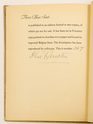 THREE BLUE SUITS: MR. FROELICH, HERBERT WILSON, EUGENE [Signed]