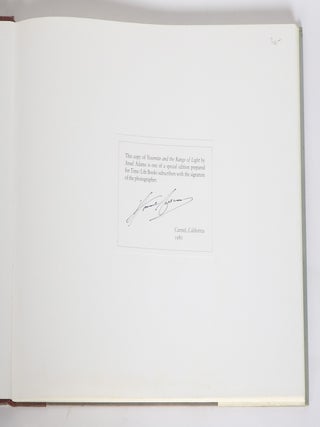YOSEMITE AND THE RANGE OF LIGHT [Signed]