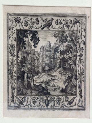 LOT OF THREE ETCHINGS FROM THE SERIES "LANDSCAPES WITH OLD AND NEW TESTAMENT SCENES AND HUNTING SCENES"