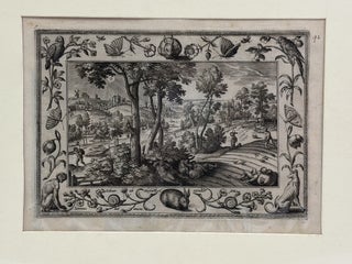 LOT OF THREE ETCHINGS FROM THE SERIES "LANDSCAPES WITH OLD AND NEW TESTAMENT SCENES AND HUNTING SCENES"