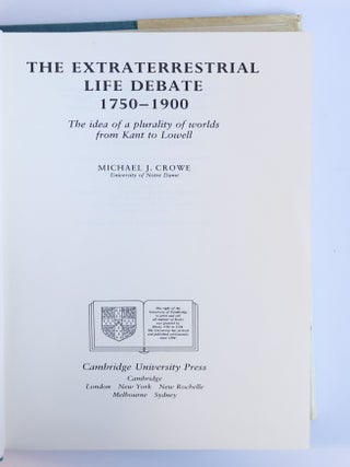 THE EXTRATERRESTRIAL LIFE DEBATE 1750-1900: THE IDEA OF A PLURALITY OF WORLDS FROM KANT TO LOWELL